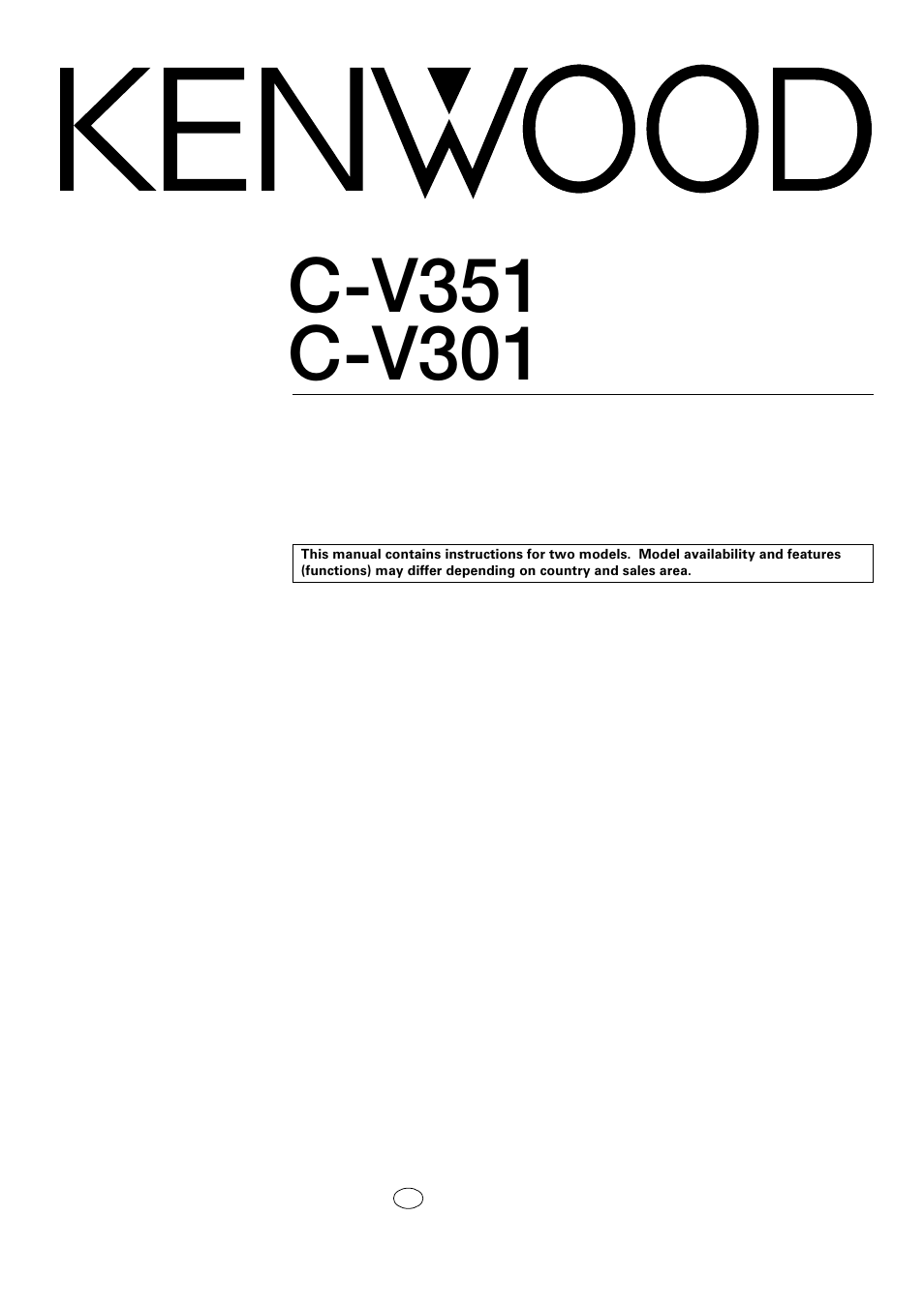 Kenwood C-V301 User Manual | 56 pages