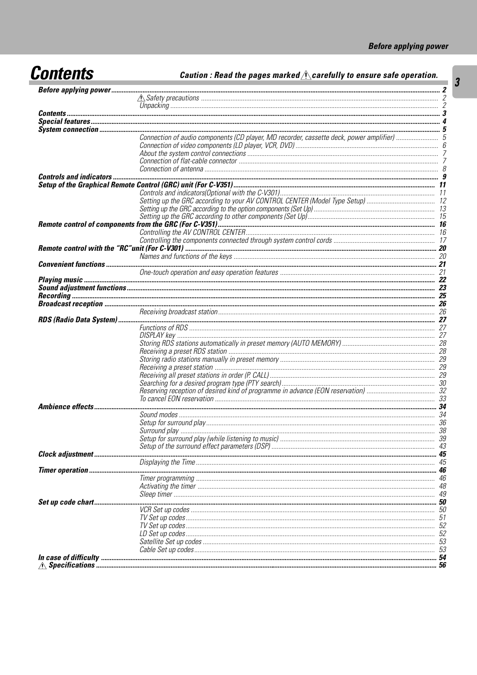 Kenwood C-V301 User Manual | Page 3 / 56