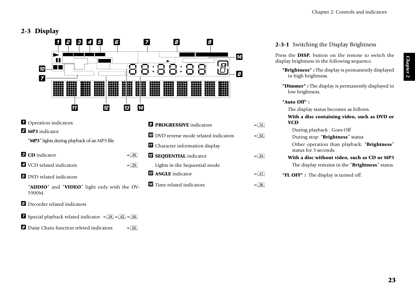 3 display | Kenwood DV-5050M User Manual | Page 23 / 96