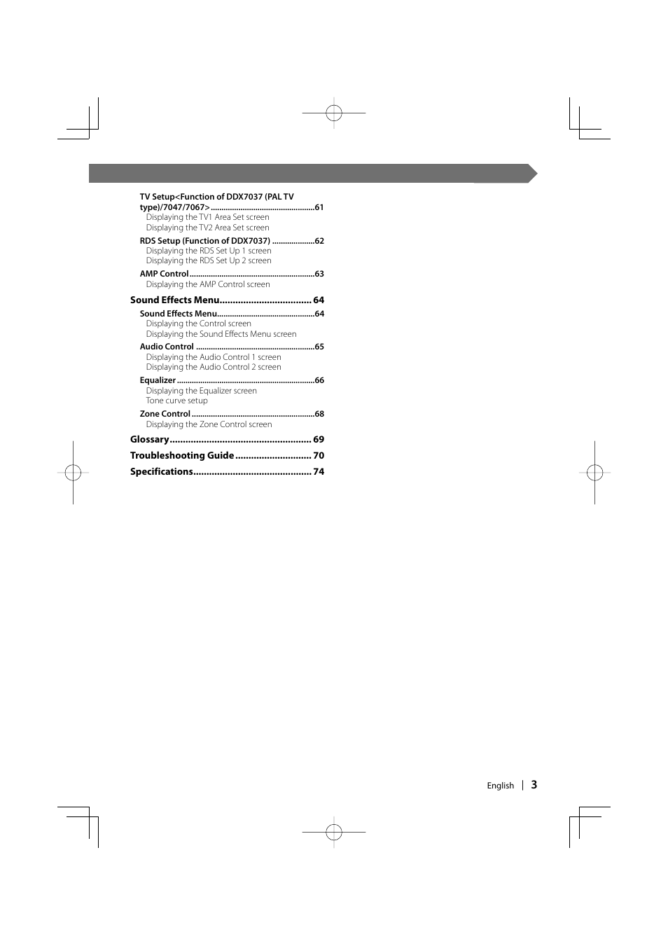 Kenwood DDX7037 User Manual | Page 3 / 76