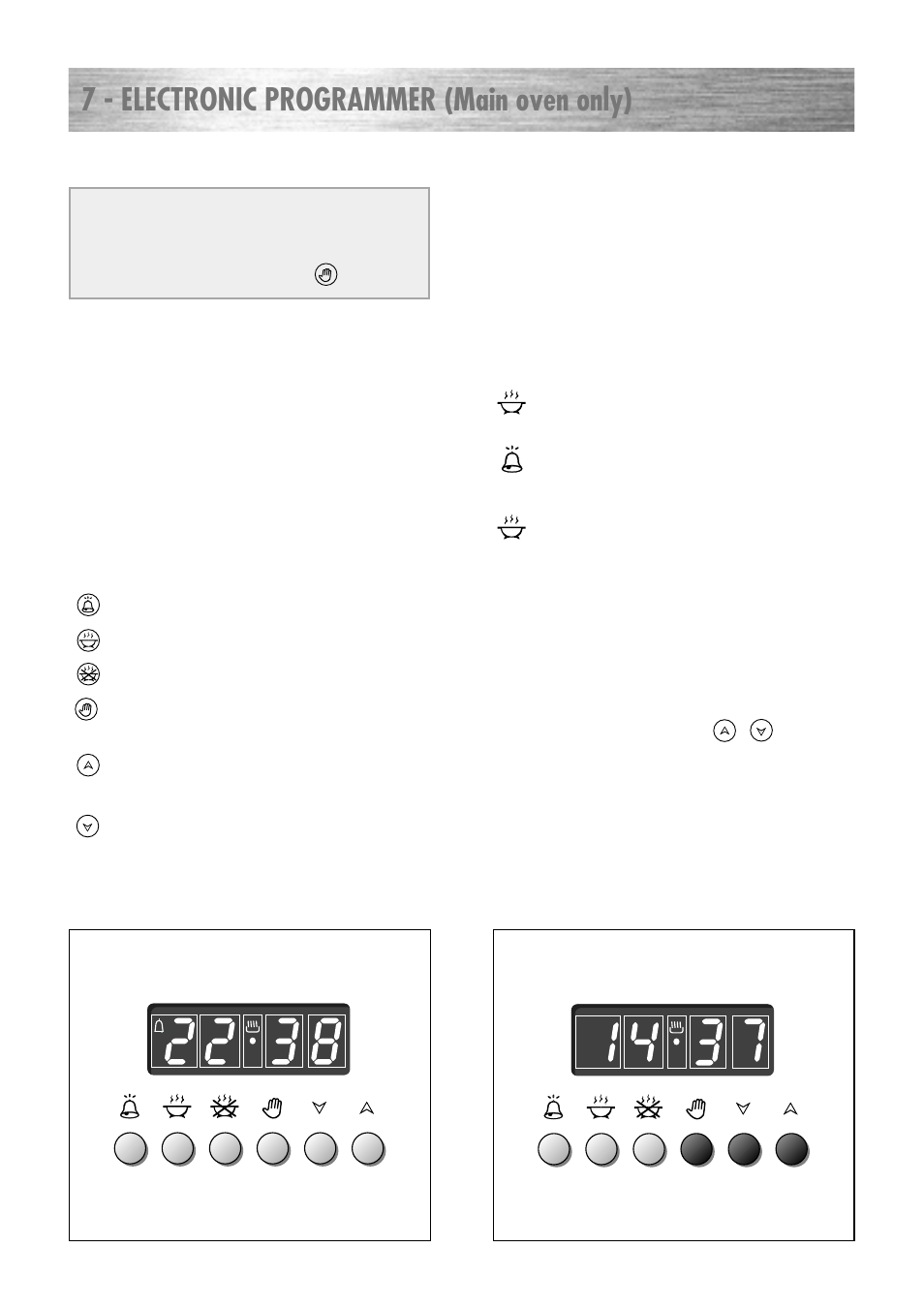 7 - electronic programmer (main oven only) | Kenwood CK 280 User Manual | Page 18 / 32