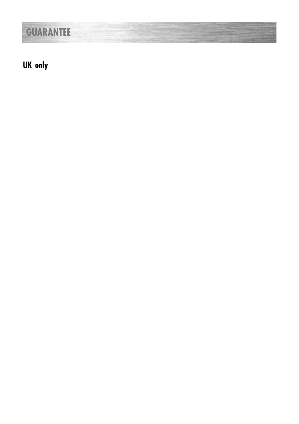Guarantee, Uk only | Kenwood CK 280 User Manual | Page 30 / 32