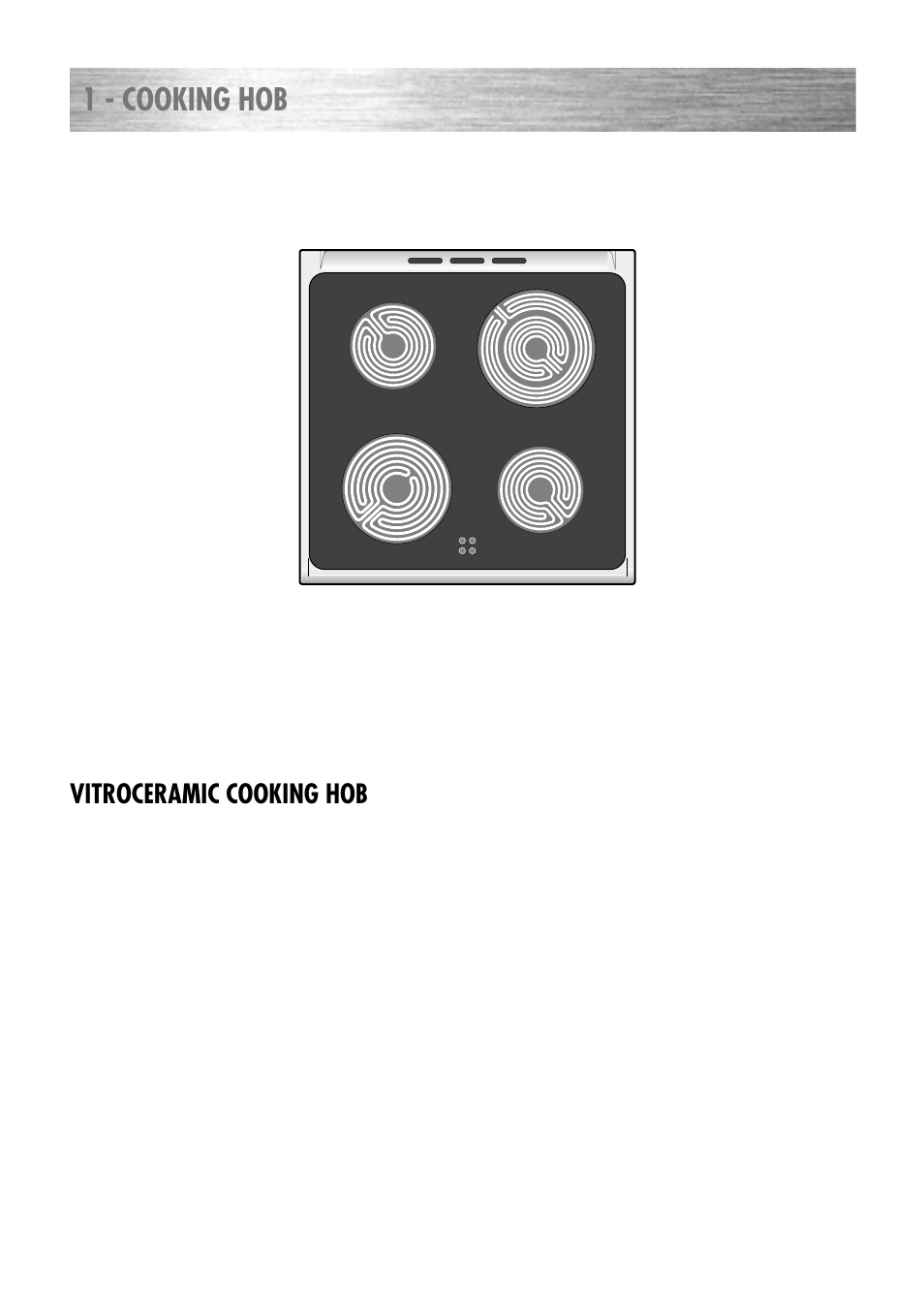 1 - cooking hob, Vitroceramic cooking hob | Kenwood CK 280 User Manual | Page 7 / 32