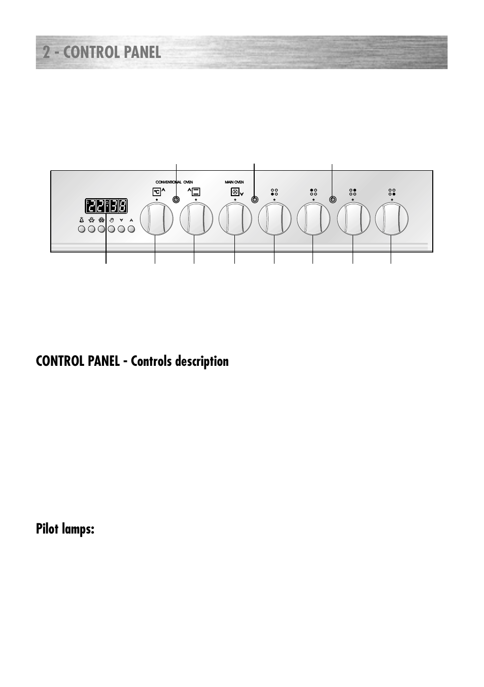 2 - control panel, Control panel - controls description, Pilot lamps | Kenwood CK 280 User Manual | Page 8 / 32