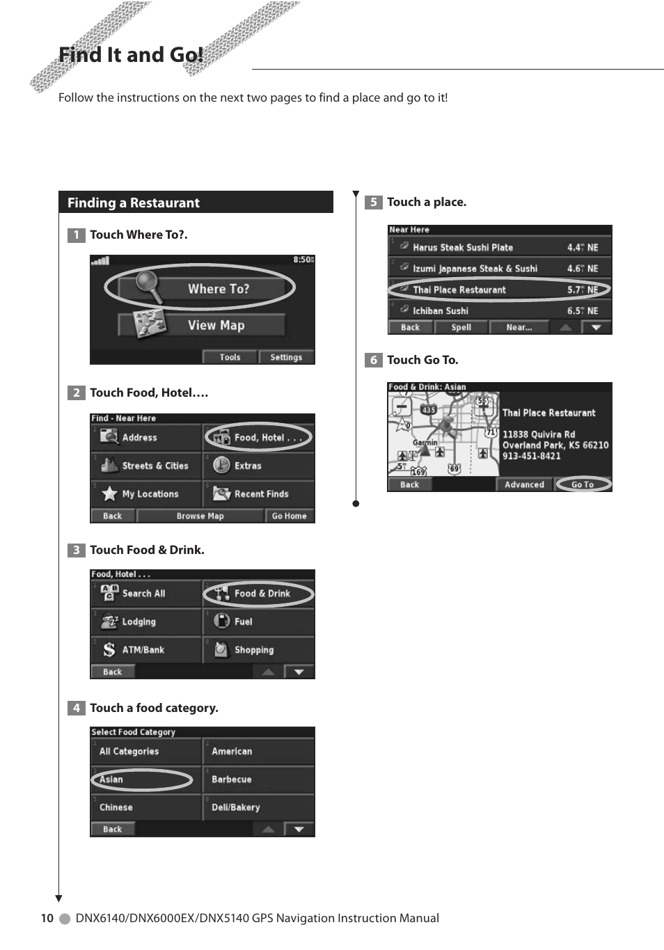 Find it and go | Kenwood DNX6000EX User Manual | Page 10 / 32
