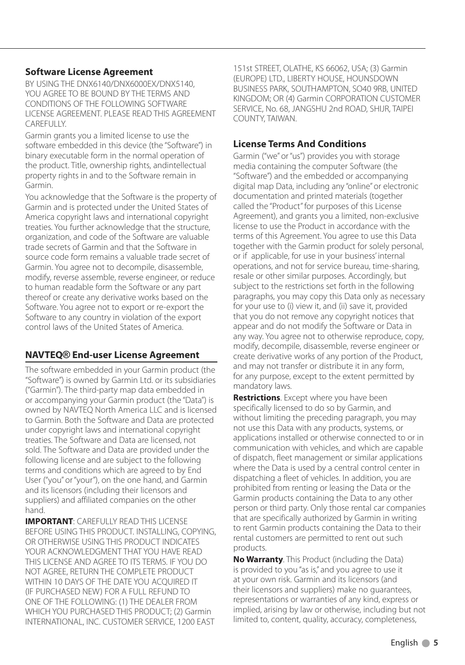 Kenwood DNX6000EX User Manual | Page 5 / 32