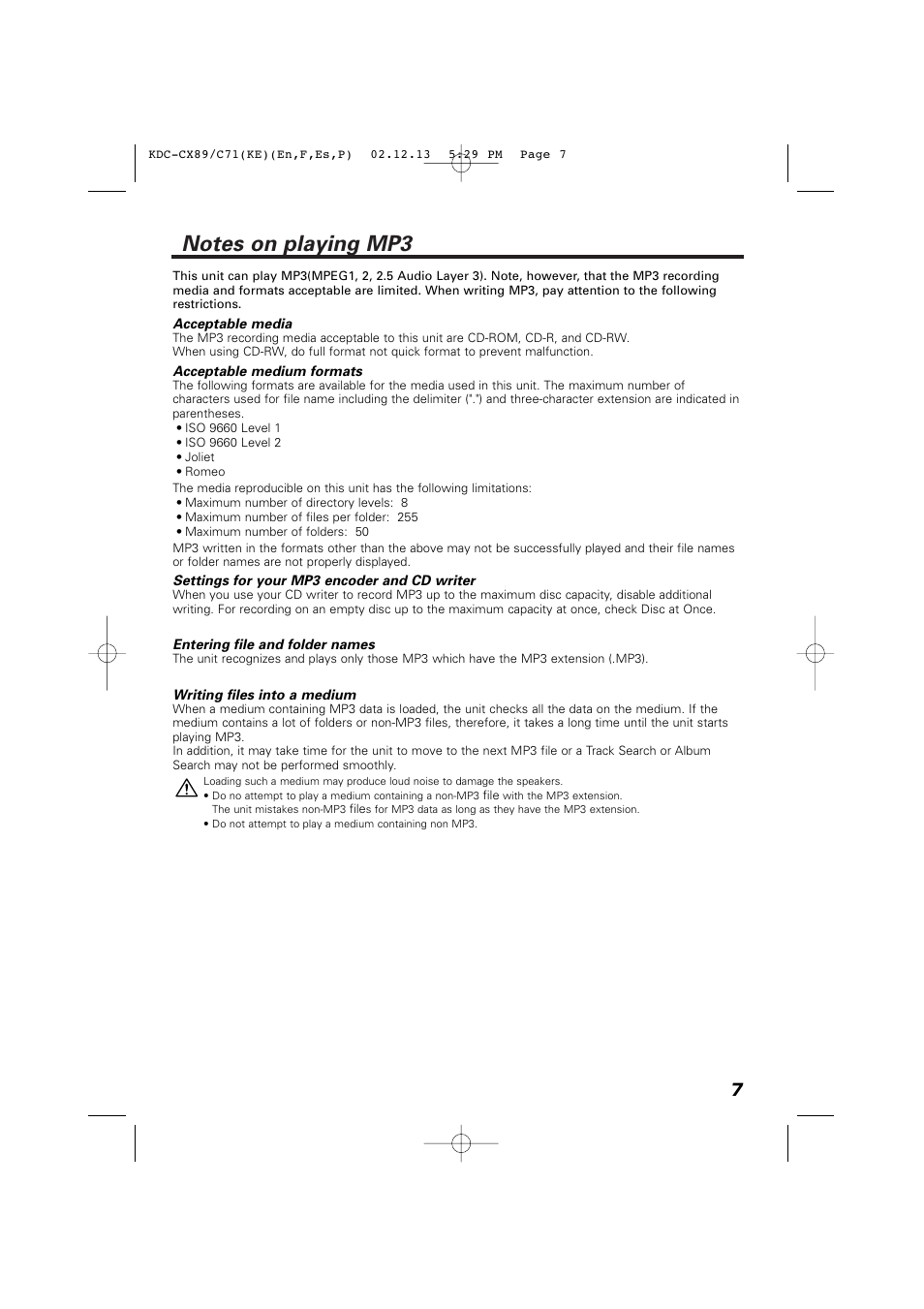 Kenwood KDC-C719PM User Manual | Page 7 / 36