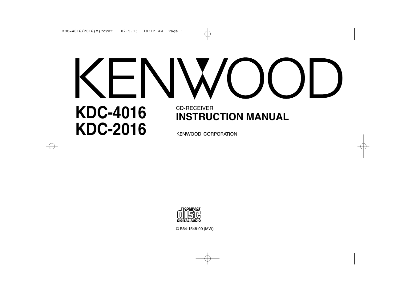 Kenwood KDC-2016 User Manual | 25 pages