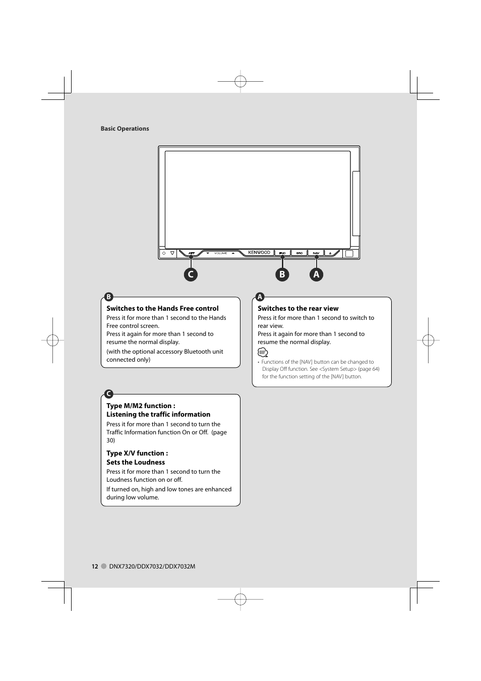 Ab c | Kenwood DDX7032M User Manual | Page 12 / 100