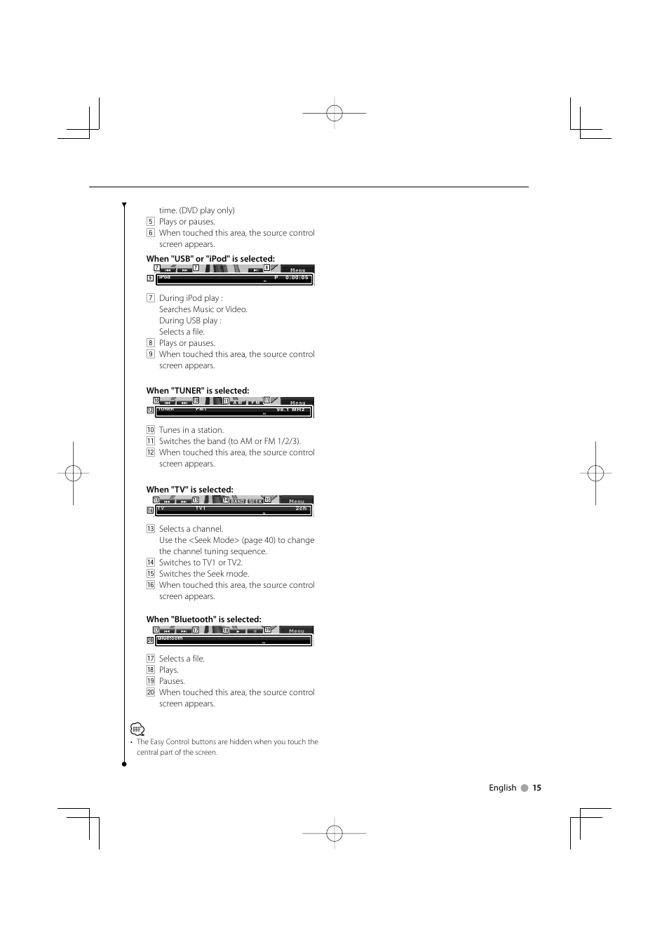 Kenwood DDX7032M User Manual | Page 15 / 100