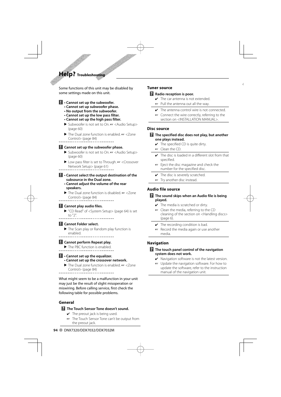 Help | Kenwood DDX7032M User Manual | Page 94 / 100