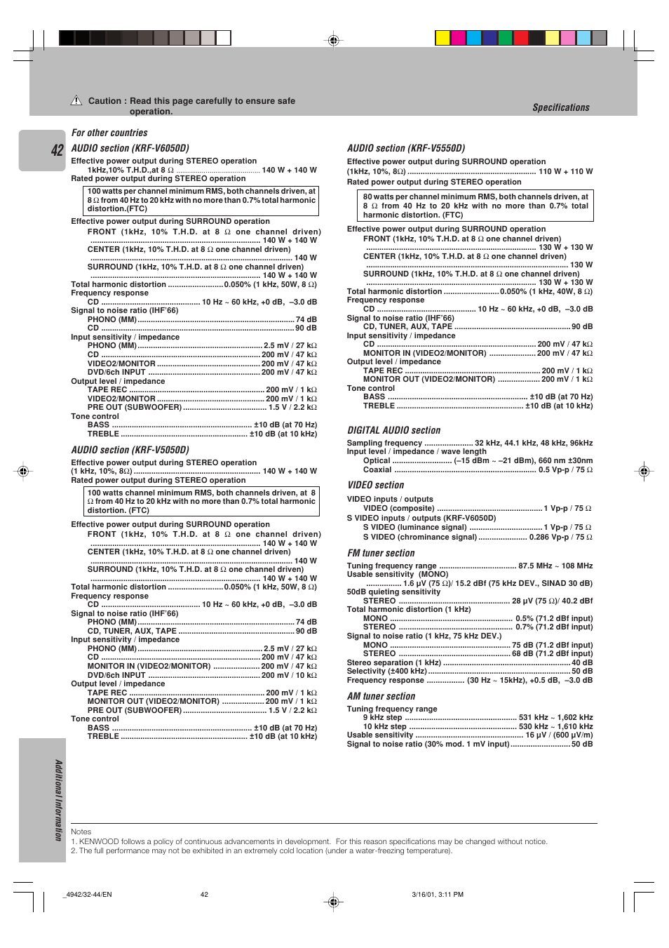 Kenwood VR-505 User Manual | Page 42 / 44
