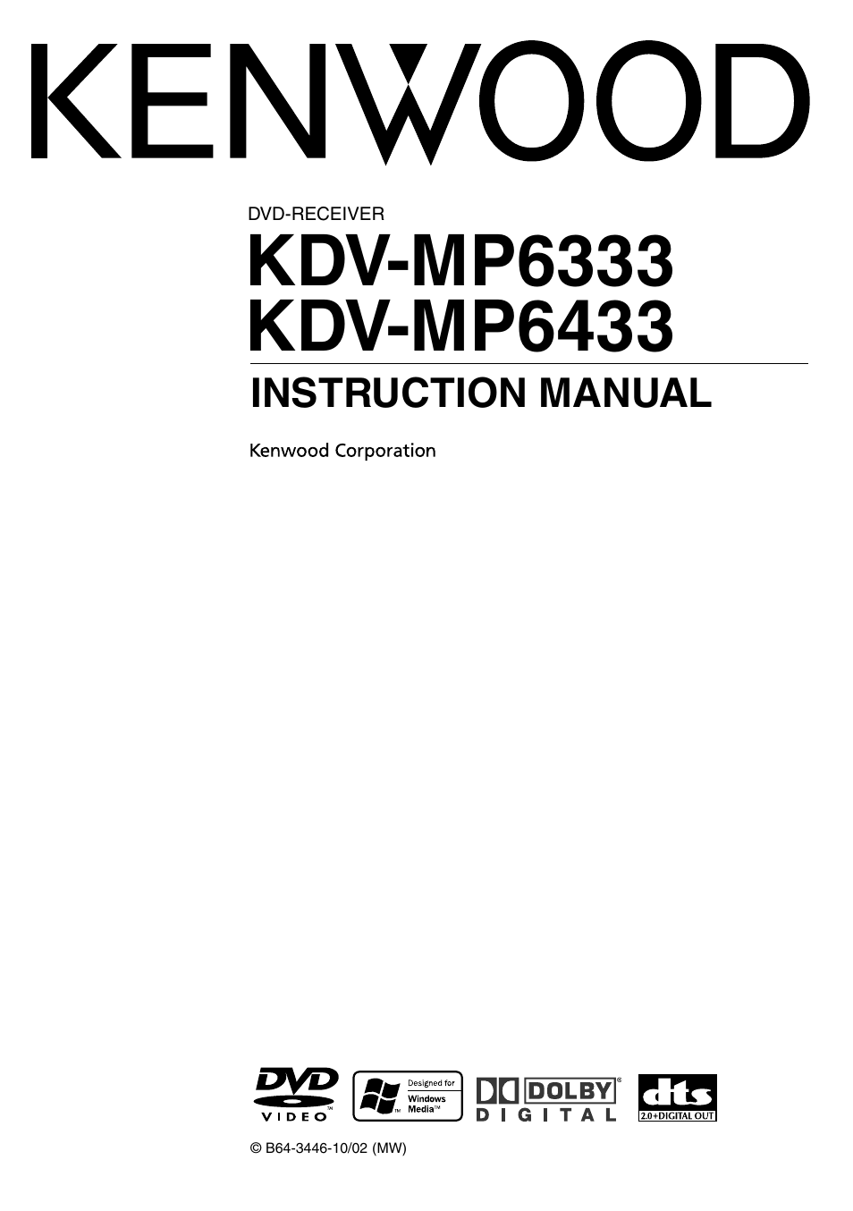 Kenwood KDV-MP6333 EN User Manual | 76 pages