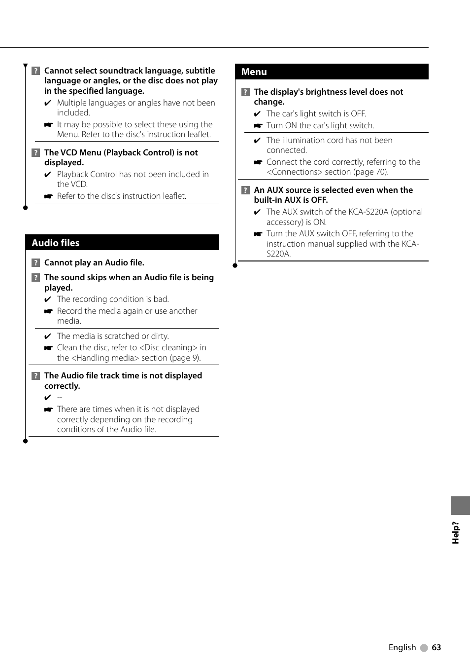 Kenwood KDV-MP6333 EN User Manual | Page 63 / 76