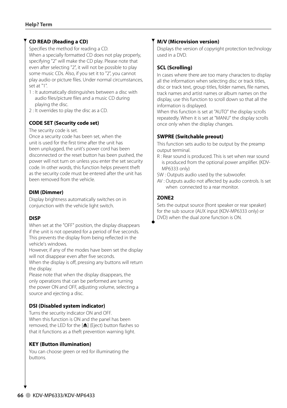 Kenwood KDV-MP6333 EN User Manual | Page 66 / 76
