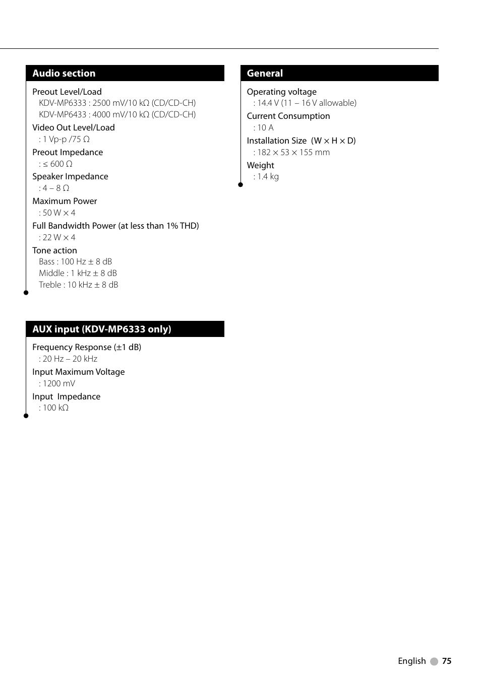 Kenwood KDV-MP6333 EN User Manual | Page 75 / 76