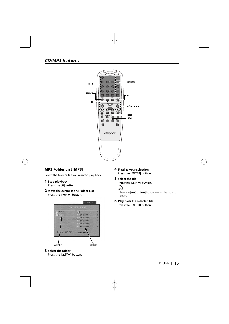 Cd/mp3 features | Kenwood KDV-S220P User Manual | Page 15 / 172