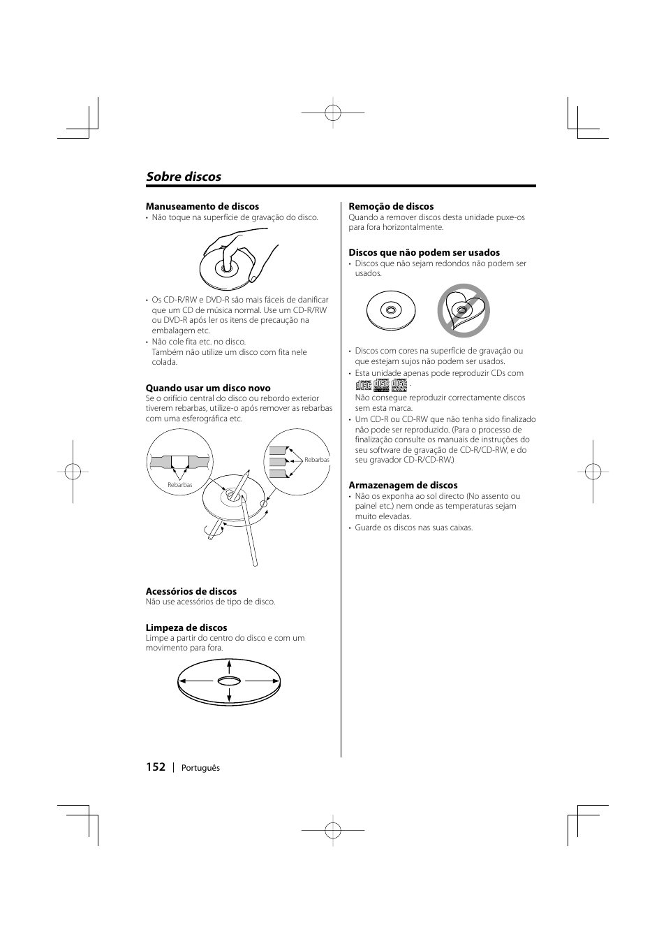 Sobre discos | Kenwood KDV-S220P User Manual | Page 152 / 172