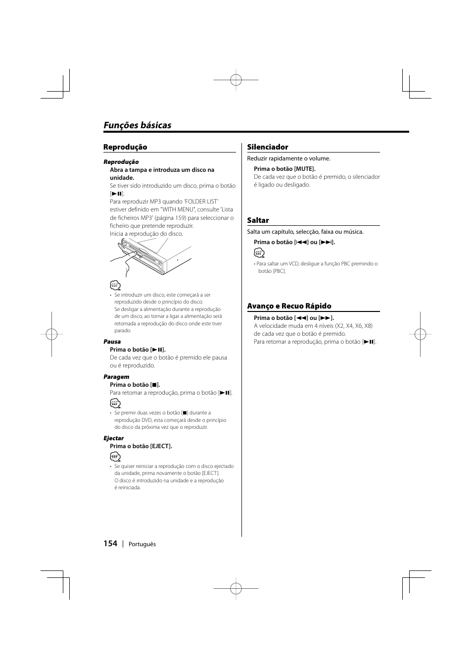 Funções básicas | Kenwood KDV-S220P User Manual | Page 154 / 172