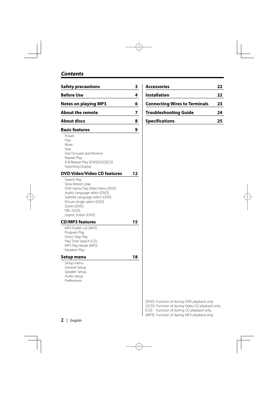 Kenwood KDV-S220P User Manual | Page 2 / 172