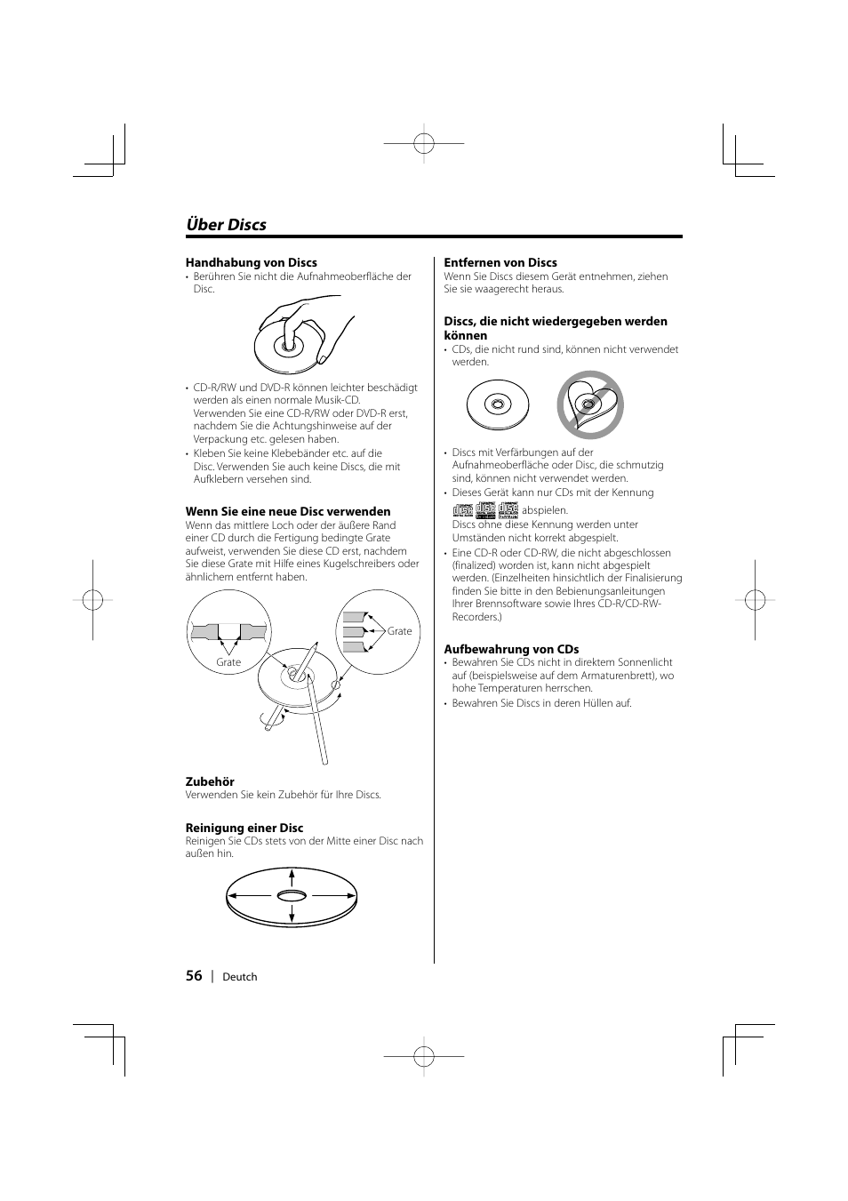 Über discs | Kenwood KDV-S220P User Manual | Page 56 / 172