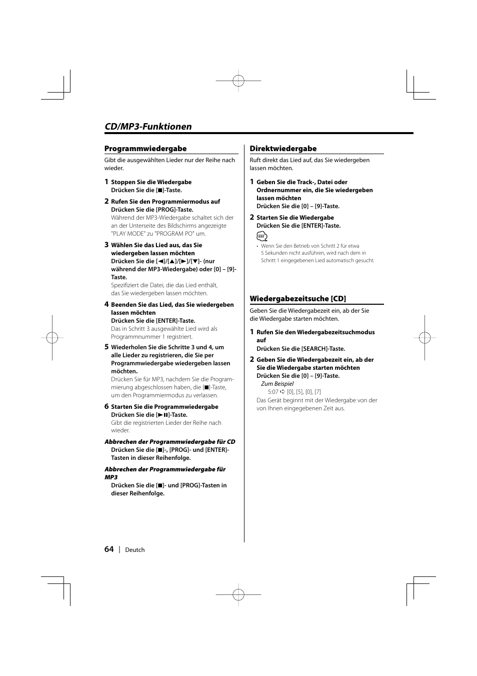Cd/mp3-funktionen | Kenwood KDV-S220P User Manual | Page 64 / 172