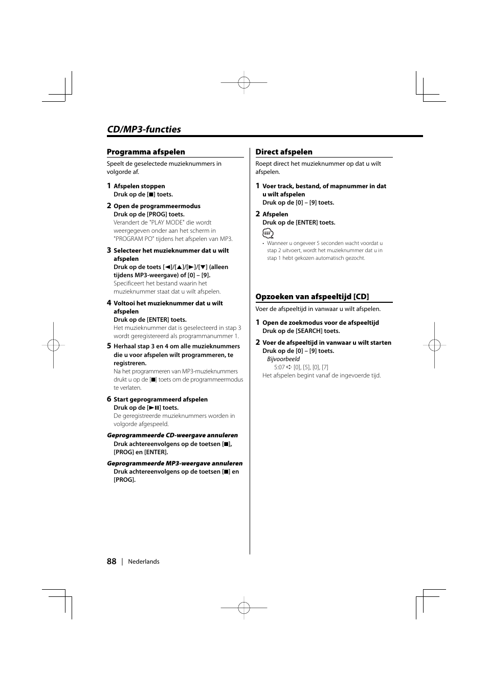 Cd/mp3-functies | Kenwood KDV-S220P User Manual | Page 88 / 172