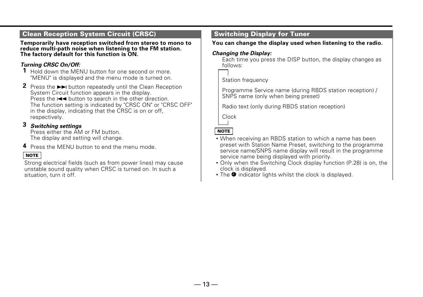 Kenwood KDC-PS909 User Manual | Page 13 / 40