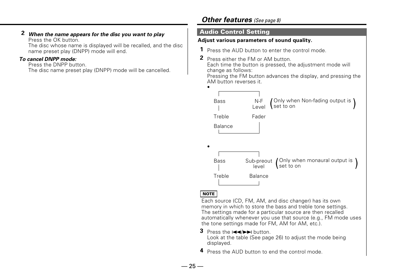 Other features | Kenwood KDC-PS909 User Manual | Page 25 / 40