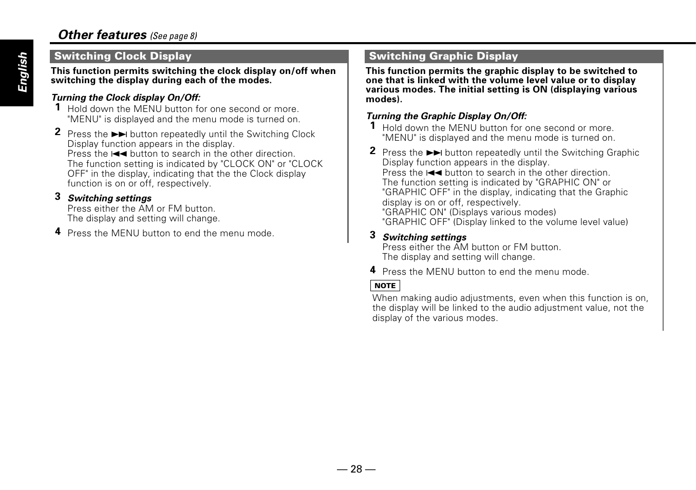 Other features | Kenwood KDC-PS909 User Manual | Page 28 / 40