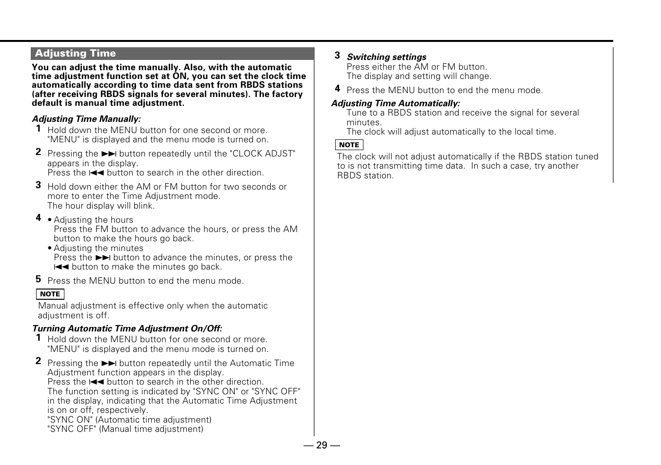 Kenwood KDC-PS909 User Manual | Page 29 / 40