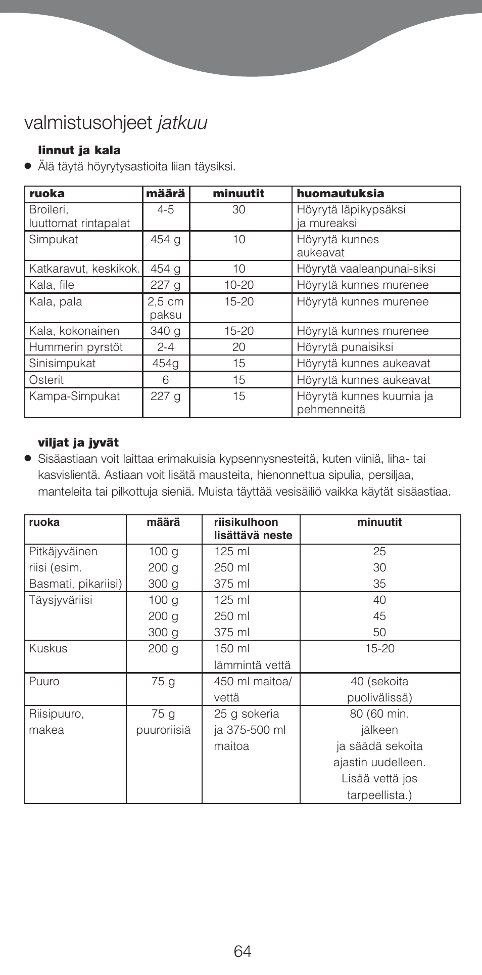 Valmistusohjeet jatkuu | Kenwood FS620 User Manual | Page 64 / 105