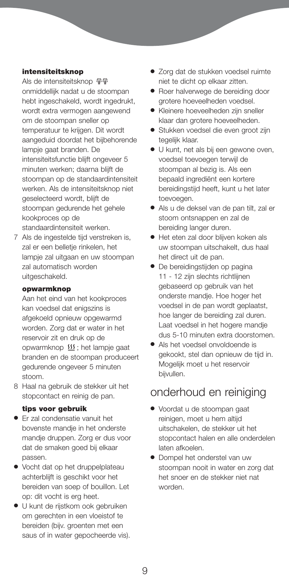 Onderhoud en reiniging | Kenwood FS620 User Manual | Page 9 / 105