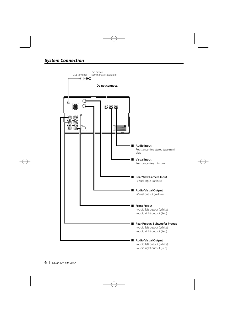 System connection | Kenwood DDX-512 User Manual | Page 6 / 32
