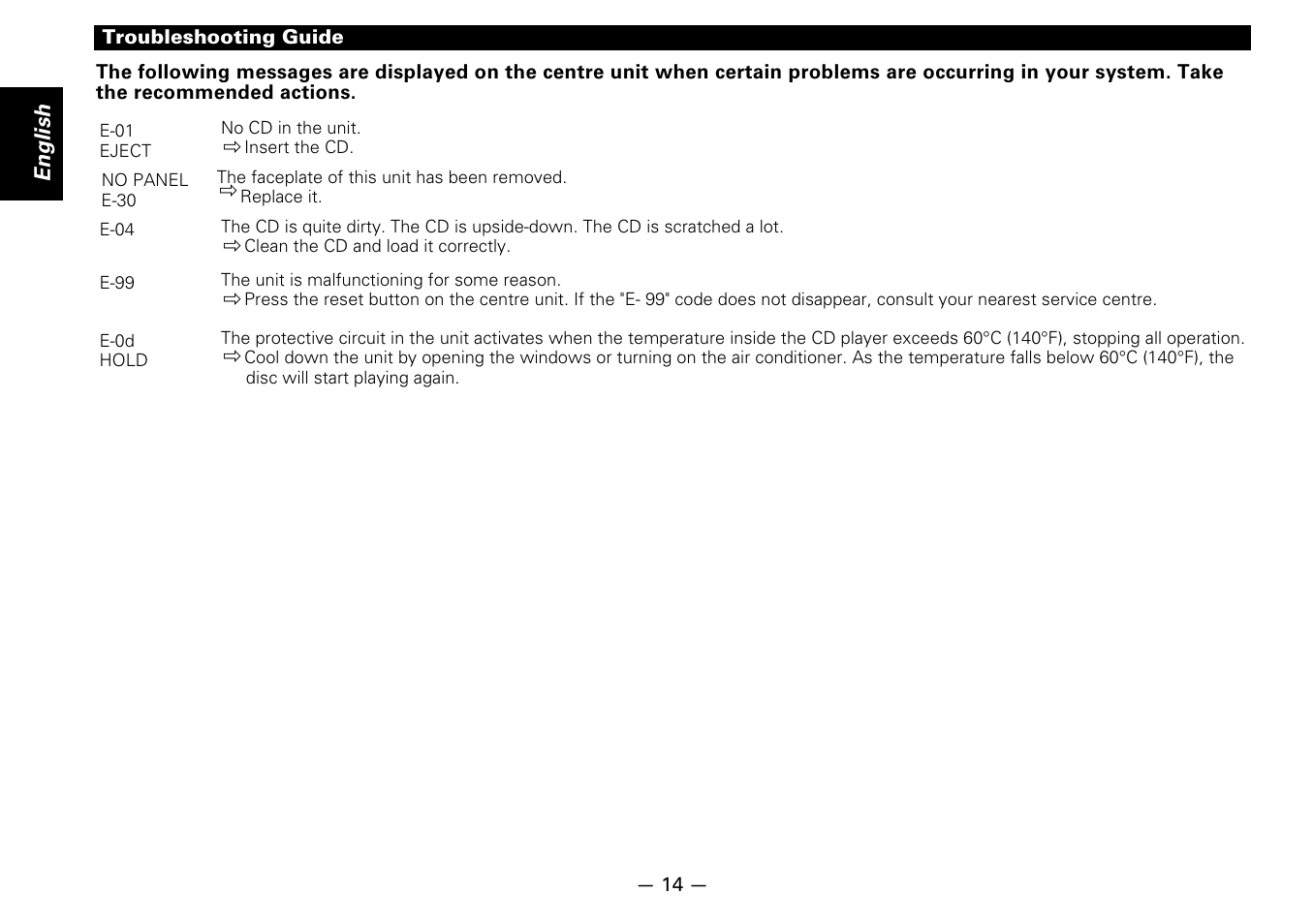 English | Kenwood KDC-D300 User Manual | Page 14 / 15