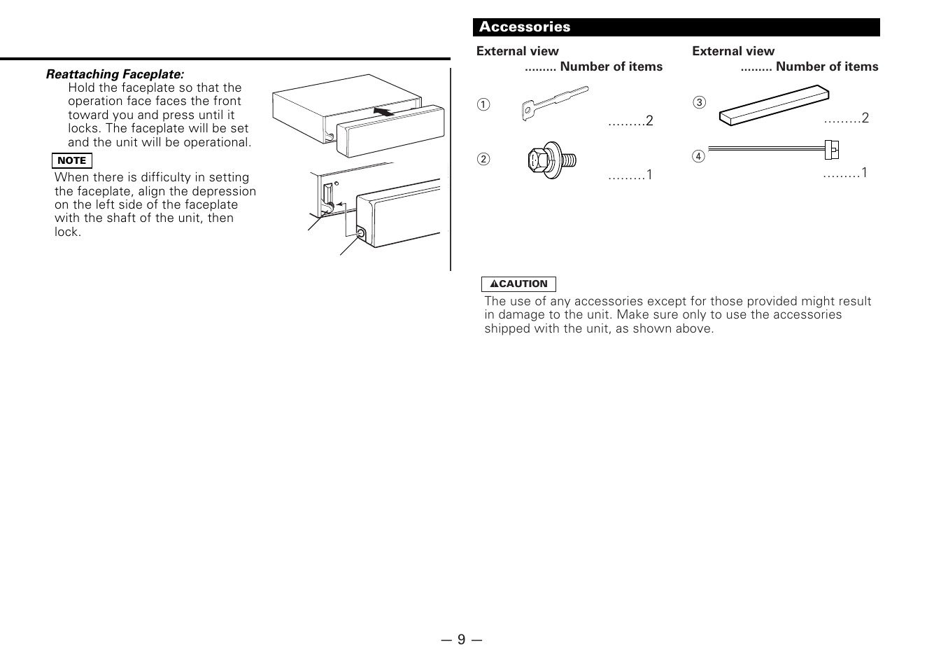 Accessories | Kenwood KDC-D300 User Manual | Page 9 / 15