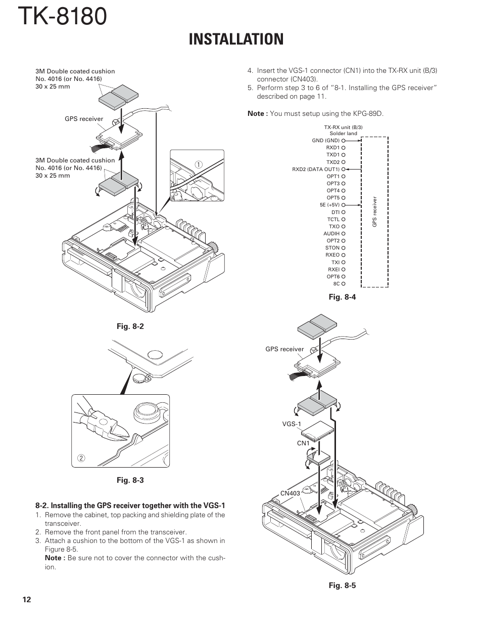 Tk-8180, Installation | Kenwood TK-8180 User Manual | Page 12 / 85