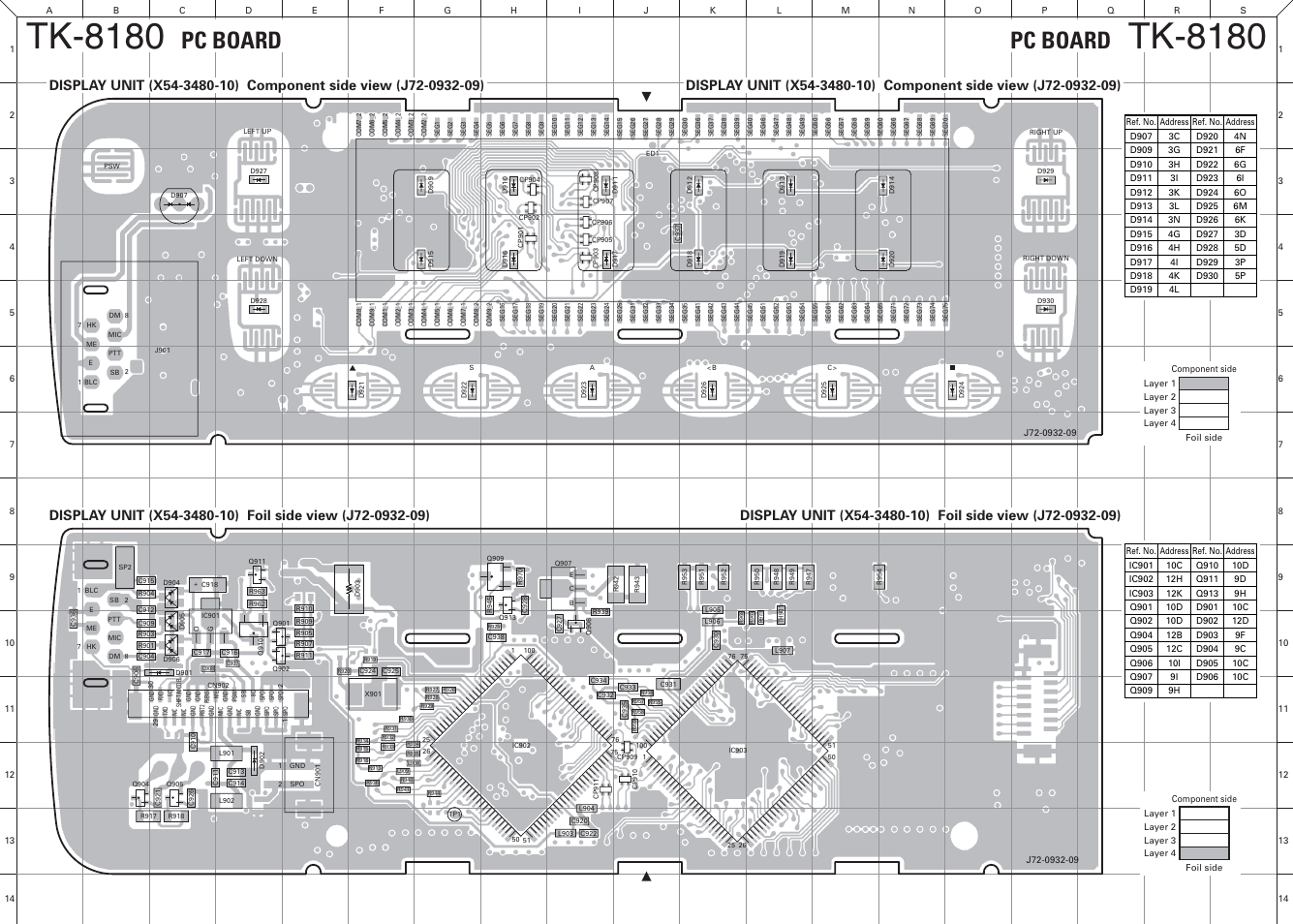 Complete view, Tk-8180, Pc board | Kenwood TK-8180 User Manual | Page 52 / 85