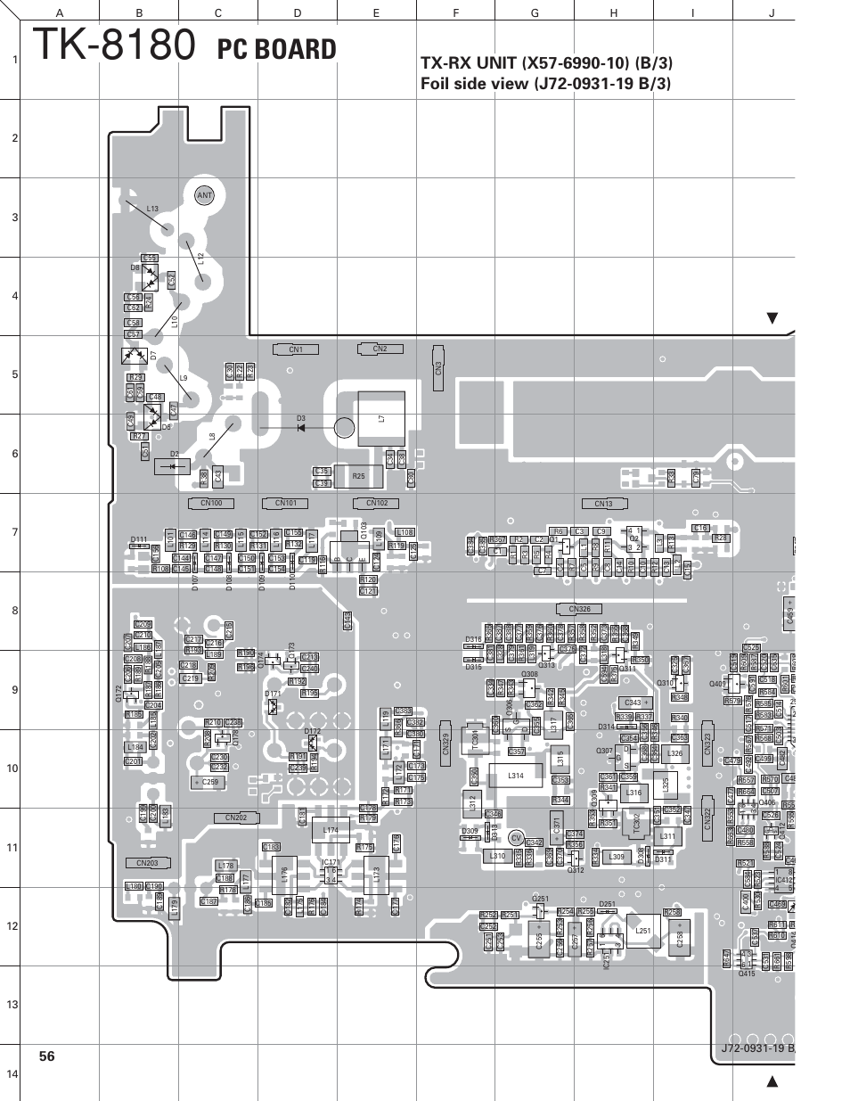 Foil side view (1/2), Tk-8180, Pc board | Kenwood TK-8180 User Manual | Page 58 / 85