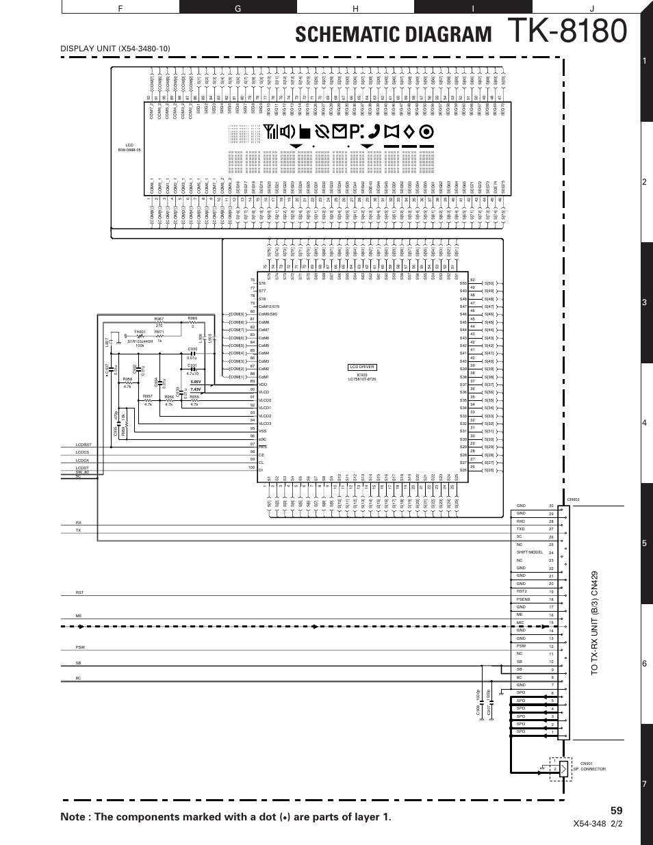 Tk-8180, Schematic diagram, Are parts of layer 1 | Kenwood TK-8180 User Manual | Page 62 / 85