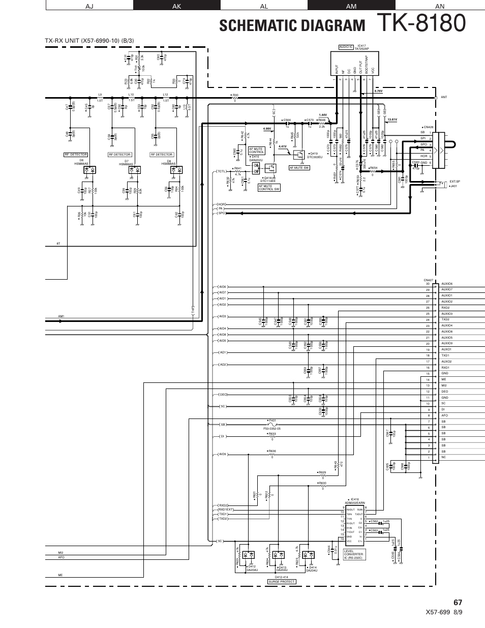 Tk-8180, Schematic diagram | Kenwood TK-8180 User Manual | Page 71 / 85