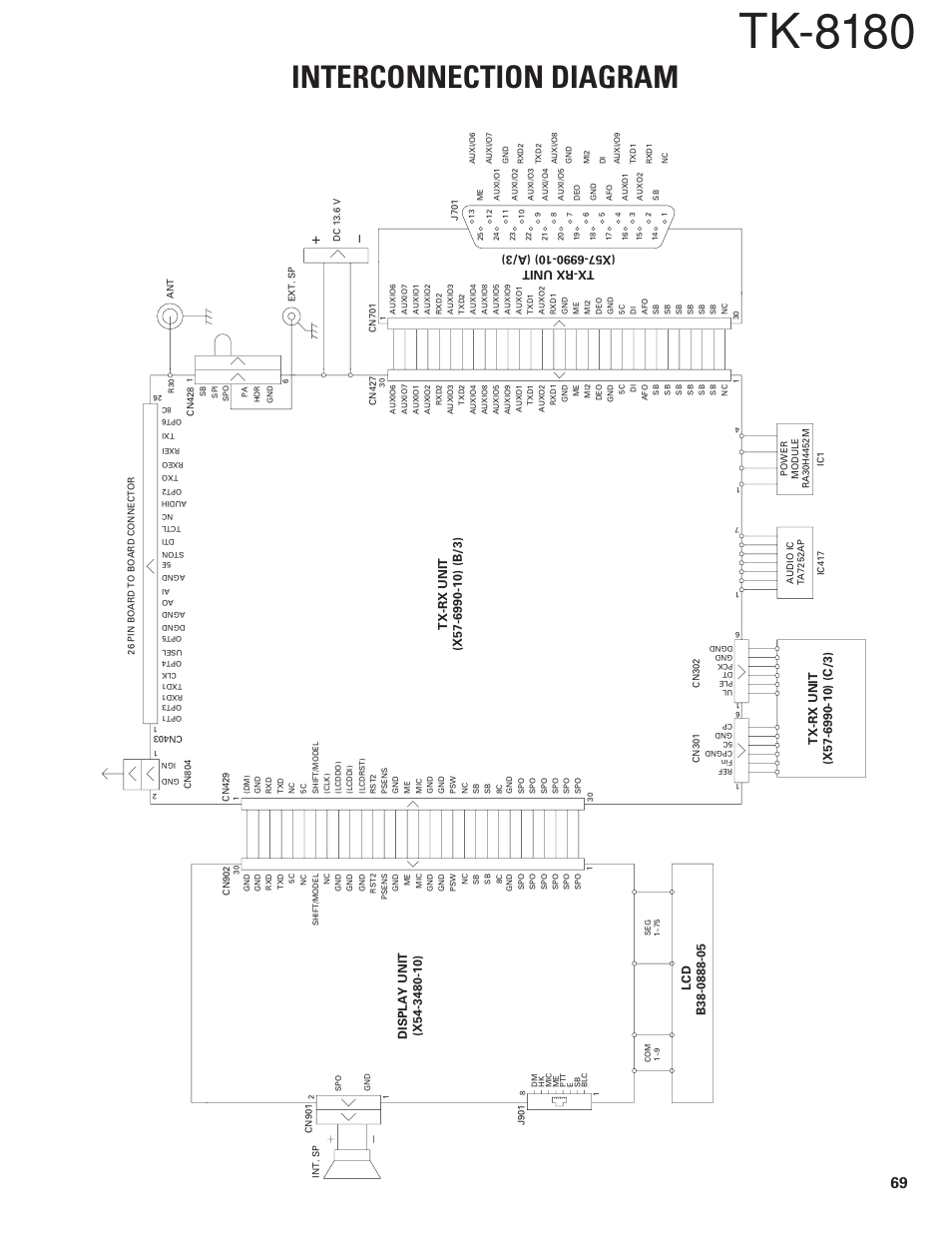 Interconnection diagram, Tk-8180 | Kenwood TK-8180 User Manual | Page 74 / 85