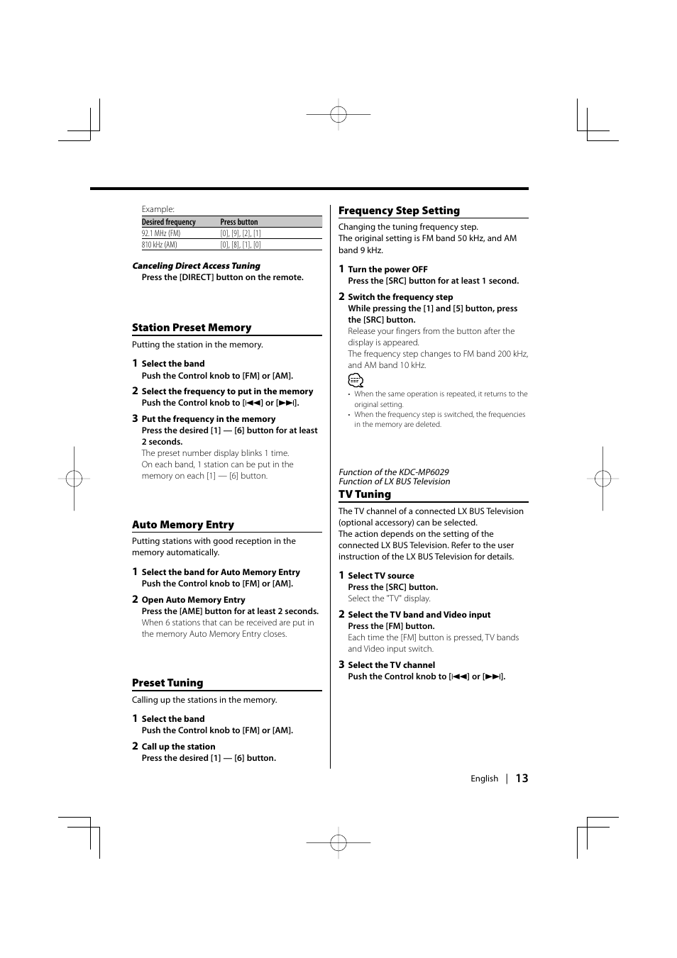 Kenwood KDC-MP6029 User Manual | Page 13 / 34