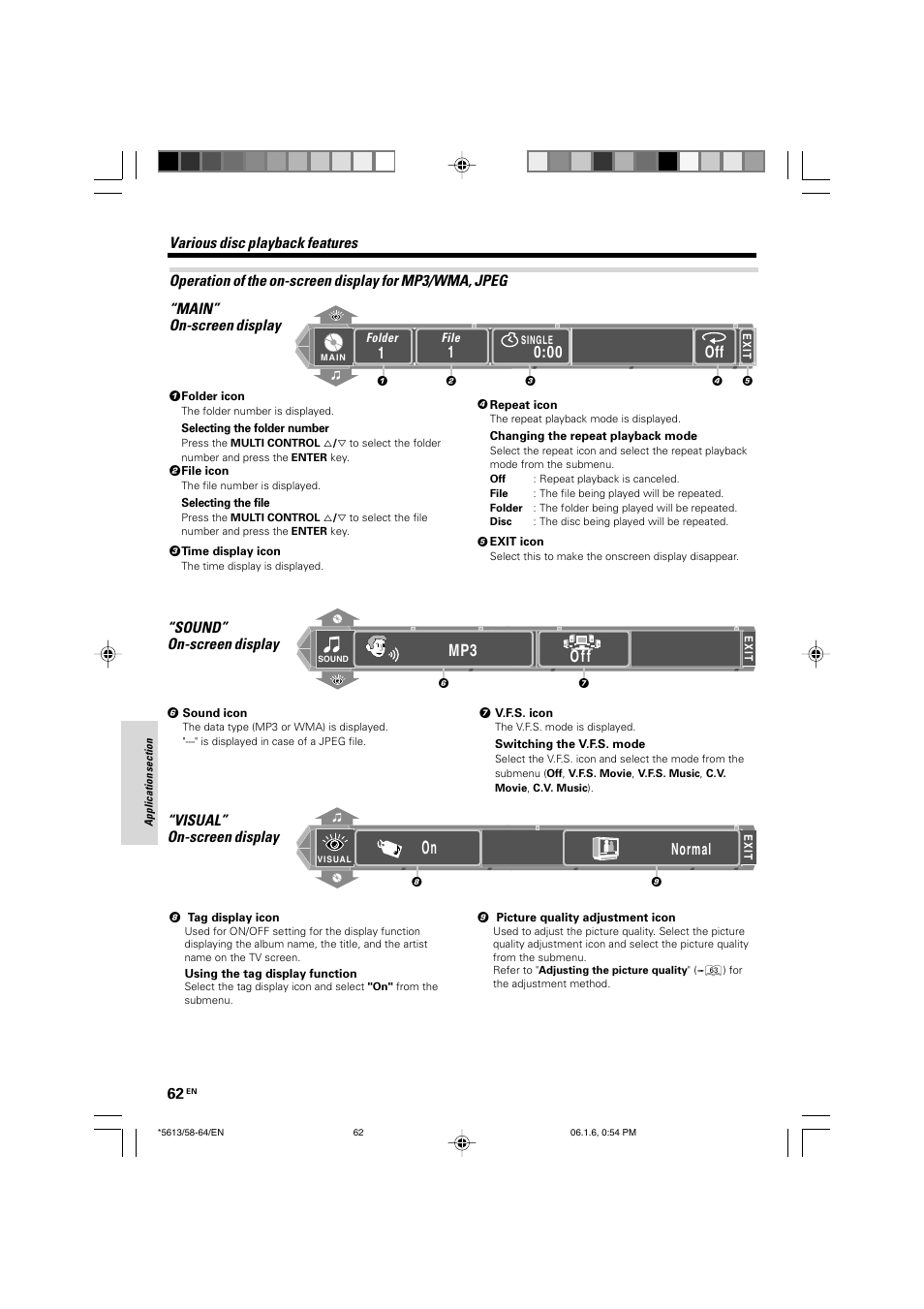 00 off, Mp3 o f f | Kenwood AX-7 User Manual | Page 62 / 88