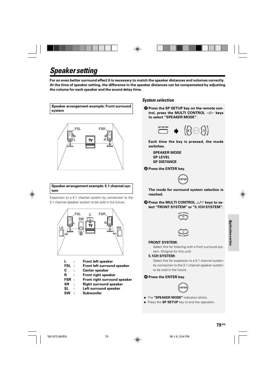 Speaker setting, System selection | Kenwood AX-7 User Manual | Page 79 / 88