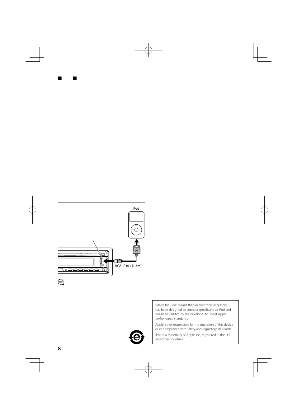 Kenwood KCA-iP101 User Manual | Page 8 / 8