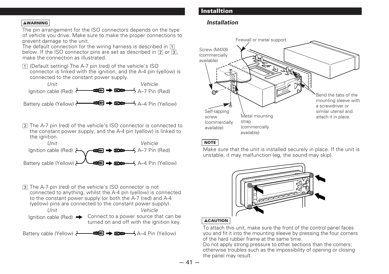 Installtion | Kenwood DIGITAL AUDIO KDC-8070R User Manual | Page 41 / 48