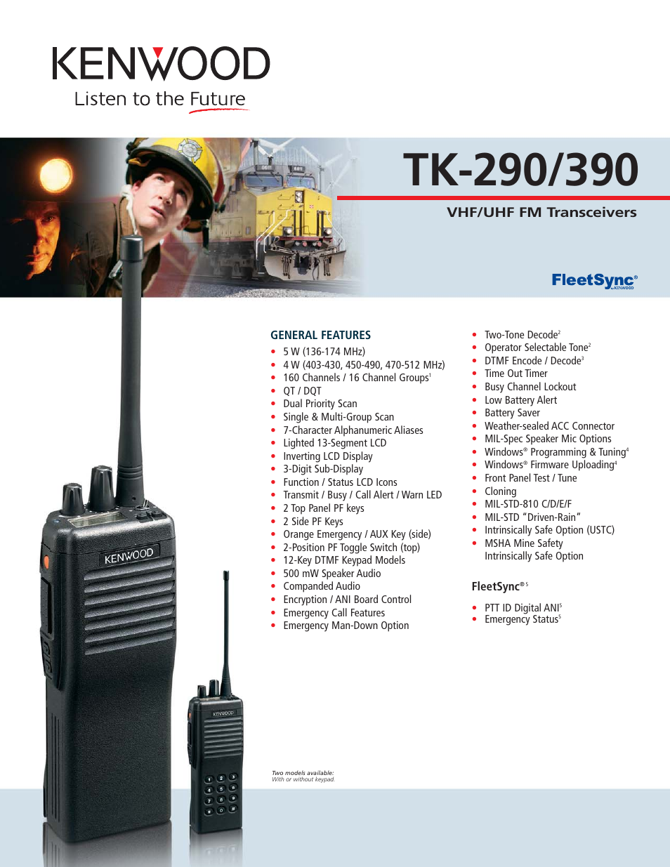 Kenwood TK-390 User Manual | 2 pages