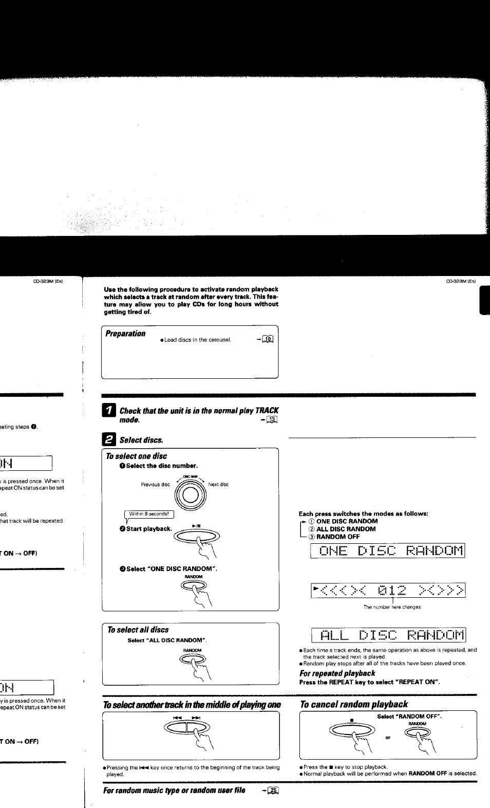 Ijhe disc fifihdom, Hl.l. disc, Hl.l. d i s c | Kenwood CD-323M User Manual | Page 18 / 30