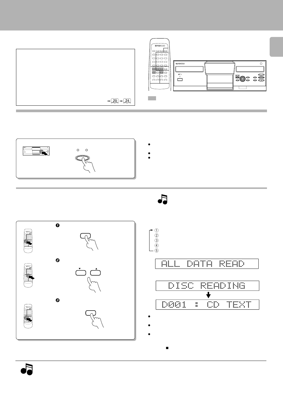 Selecting mechanism a or b, In regard to all data read mode (mechanism-a only) | Kenwood DPF-J9010 User Manual | Page 11 / 32